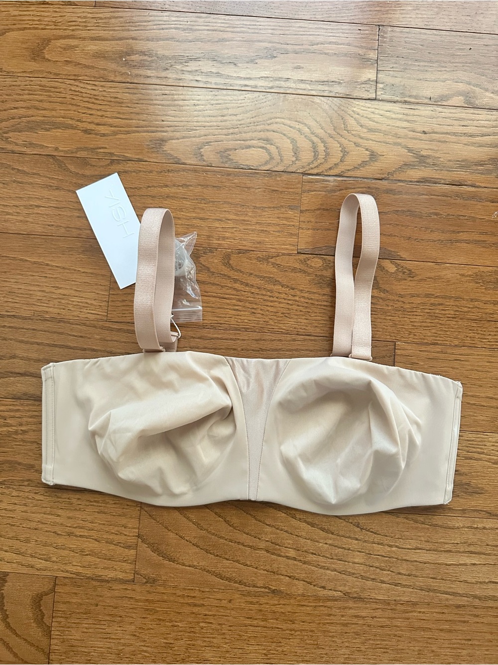 NWT HSIA Bra Beige Convertible Strapless Underwire Back Closure 38D
